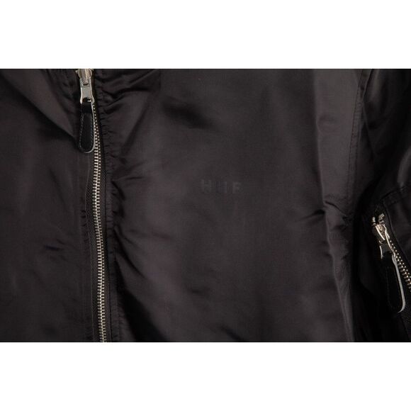 HUF Reversible Jacket Men Medium Black Blue Hawks Pockets Full Zip - Picture 9 of 16